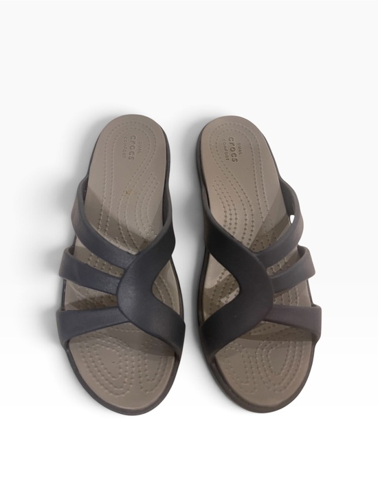 CROCS Shoes - CROCS Women's Sanrah Strappy Wedge Sandals Like New Navy Blue